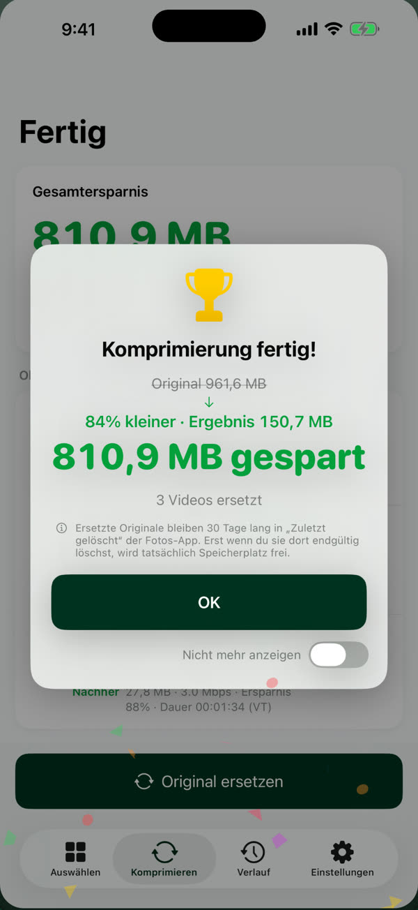 Sieh, wie viel Platz du zurückbekommst