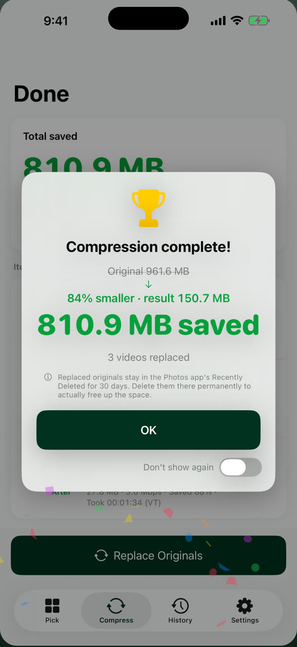 See the space you just got back