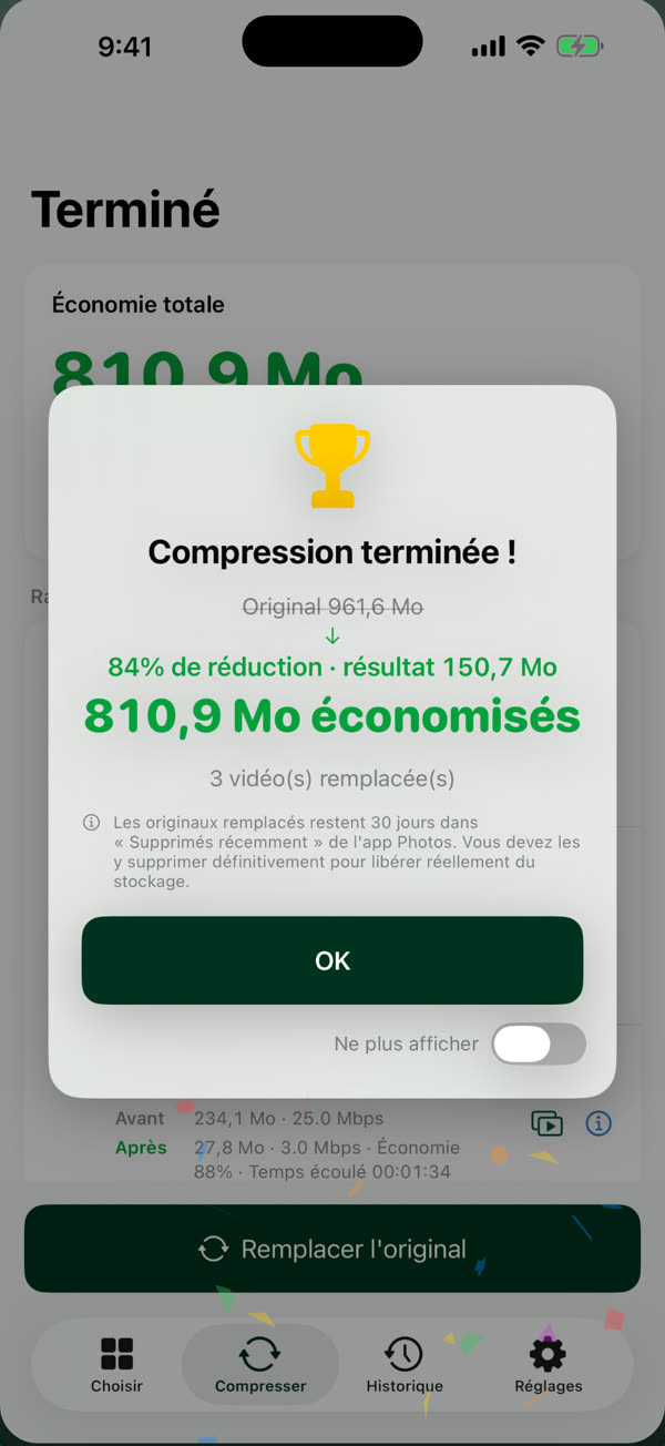 Voyez l'espace que vous récupérez