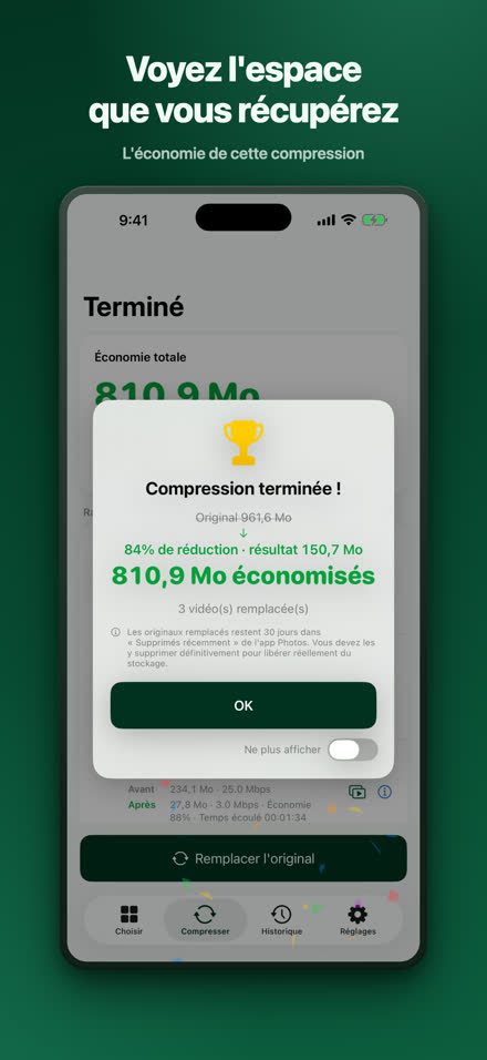 Voyez l'espace que vous récupérez